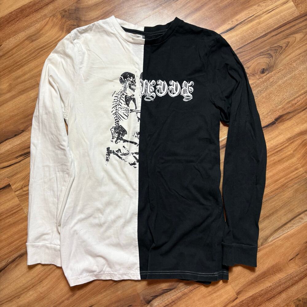 Been Trill Mens Color-block Skeleton long sleeve shirt size small Y2K